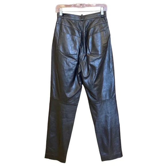ST JOHN COLLECTION Leather Pants Black Size 6 Marie Gray - Picture 2 of 7